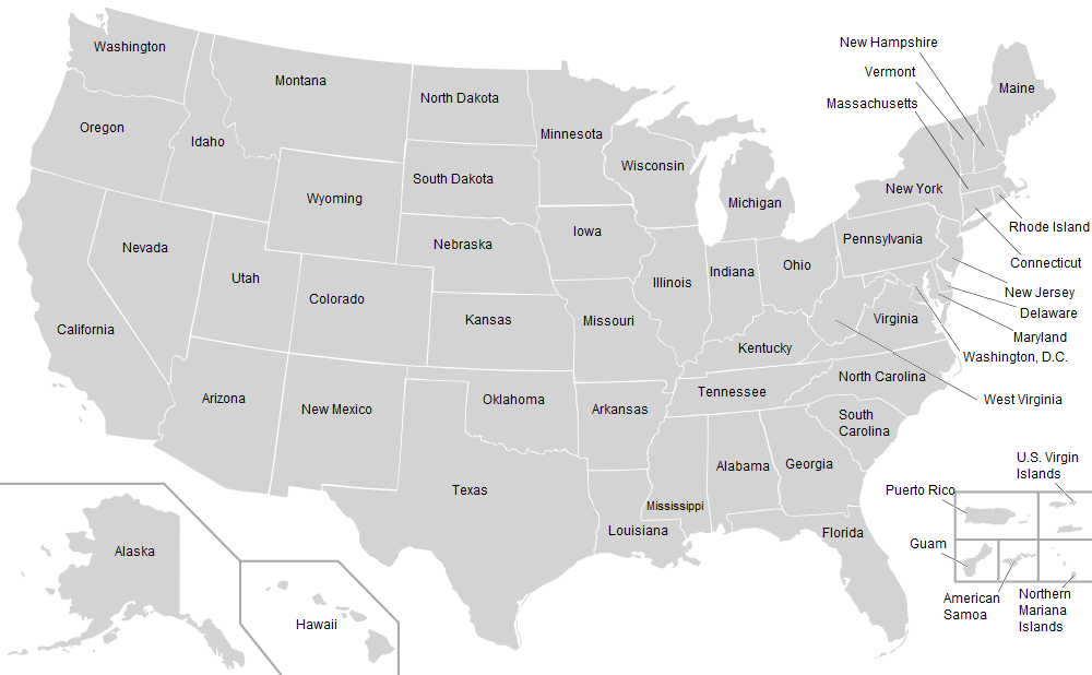 map of us and territories